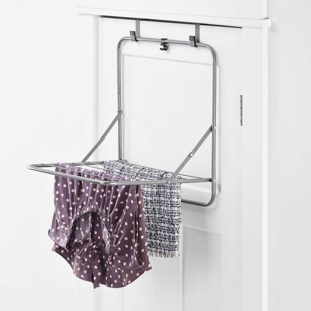 Over The Door Drying Rack Gray