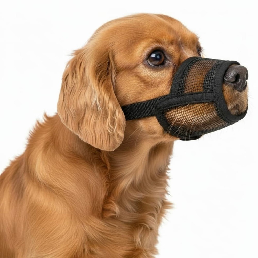 OHNSO Dog Muzzle Medium Sized Dogs - Soft ( 6.3” - 7.9” ), Black