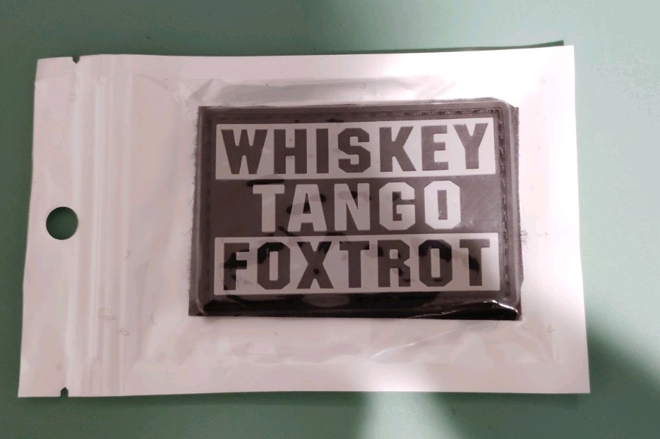 Whiskey Tango Foxtrot - PVC Morale Patch (Black Gray)