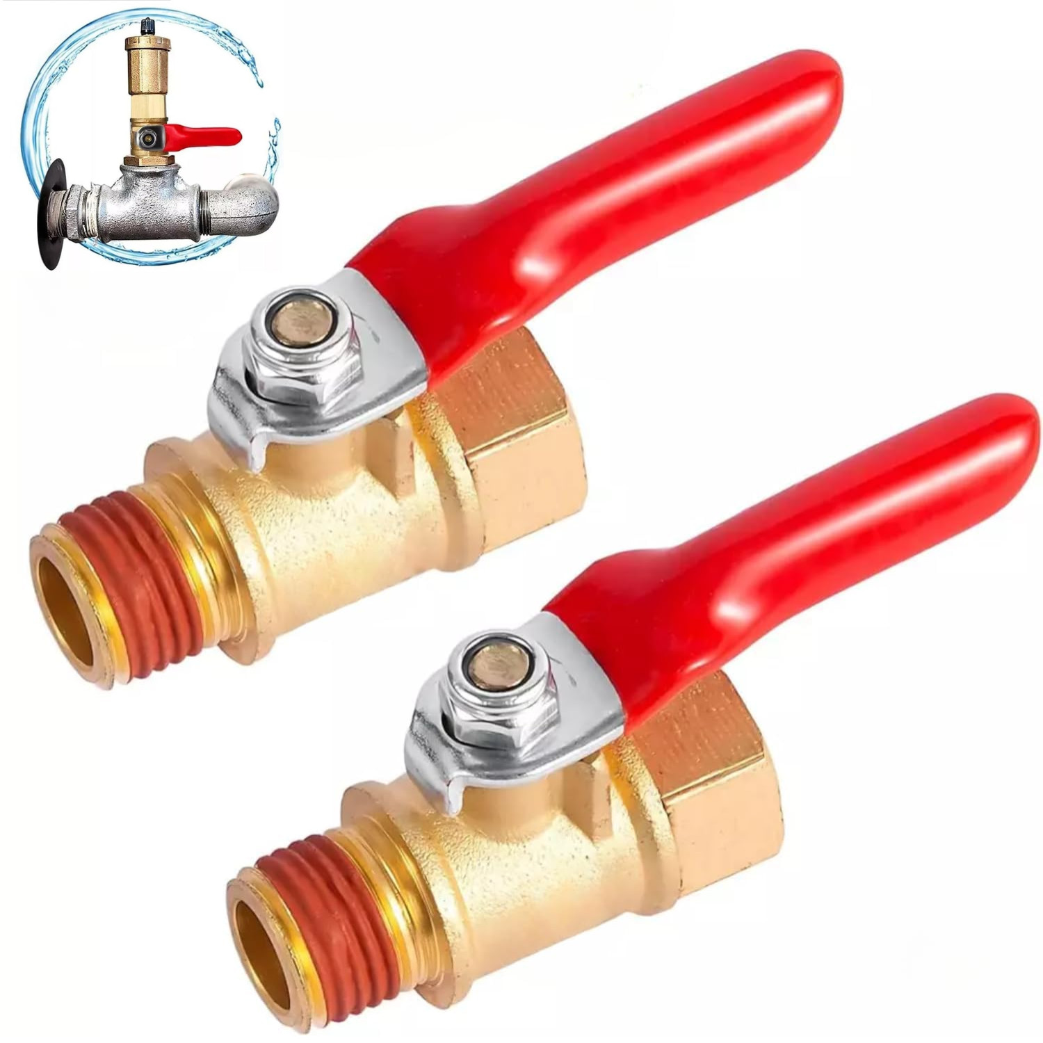 2PCS 3/8" Male Female NPT Brass Ball Valve for Water Pipe Fitting Air Compressor