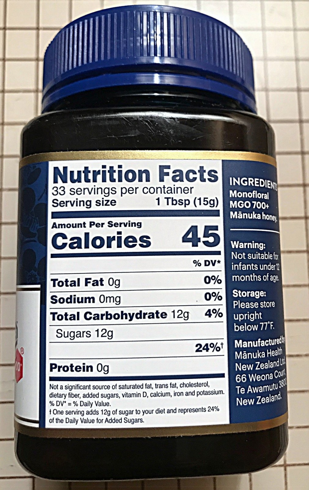 Manuka Health Manuka Honey New Zealand MGO 700+ UMF 18+ 500g 1.1LB =LOWEST=PRICE