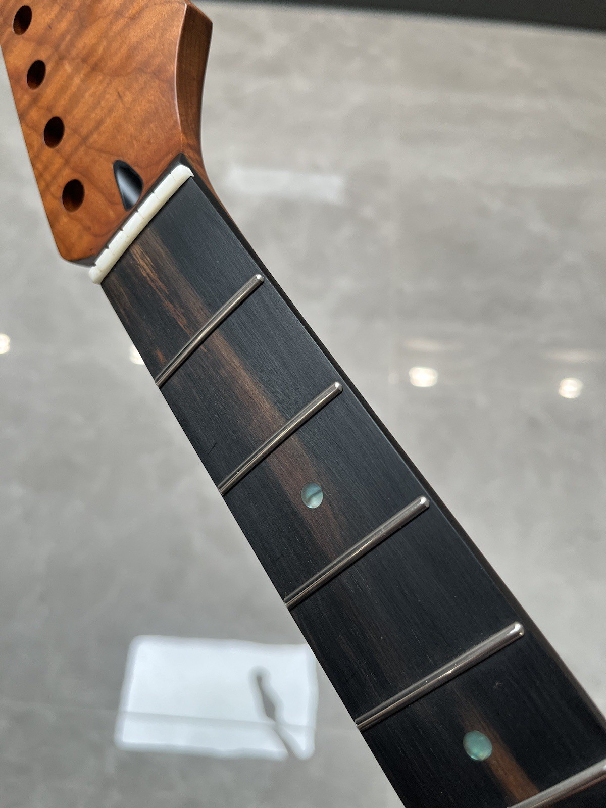 NEW Stainless Jumbo Frets Ebony 22frets Roasted Flame Maple electric guitar neck