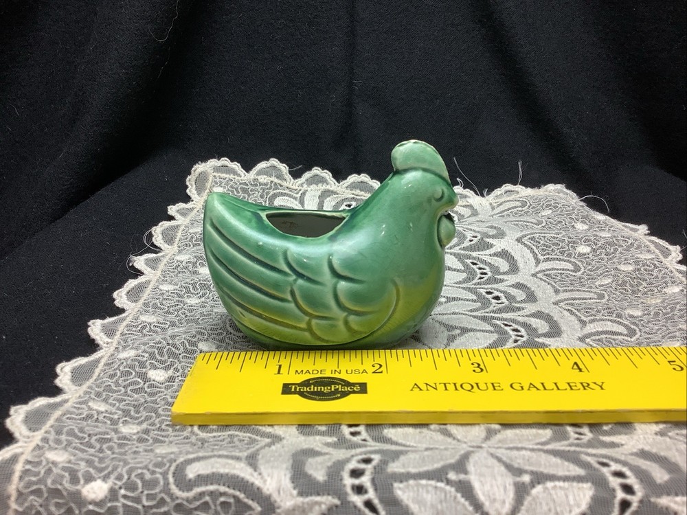 Vintsge Green Ceramic Chicken, Made In Japan