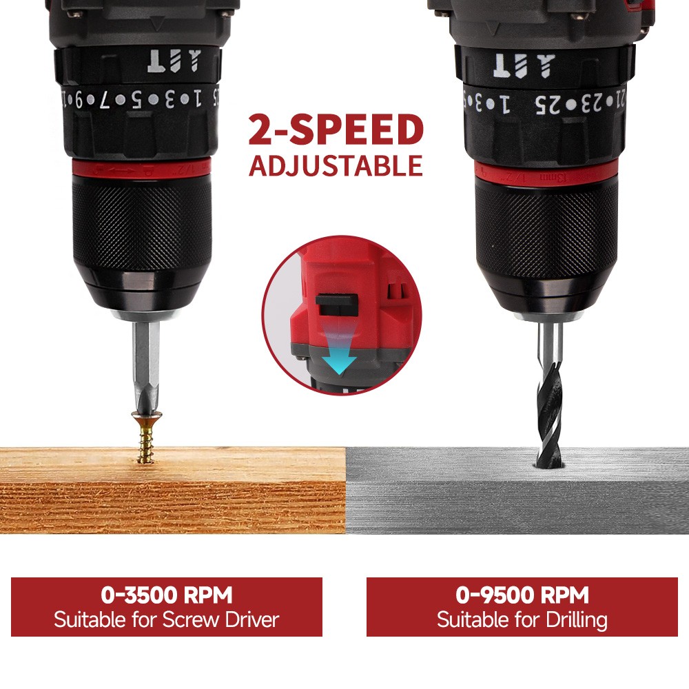 Compatible Milwaukee M18 Battery 35N.m Brushless Drill Driver Bare Tool