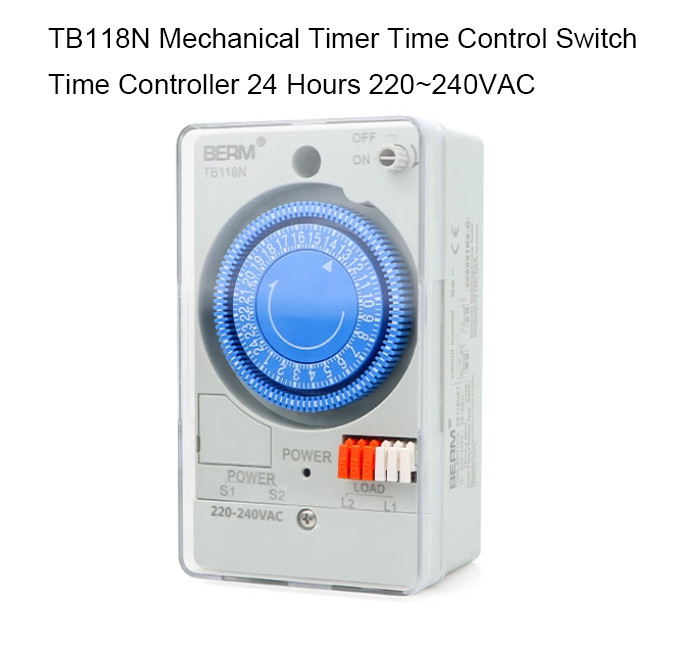 TB118N Mechanical Timer Time Control Switch Time Controller 24 Hours 220~240VAC