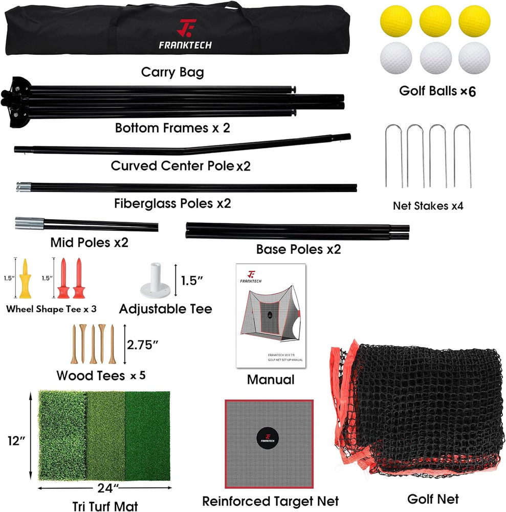 Golf Practice Net - Heavy Duty Driving Range Net with High Impact Chipping Targe