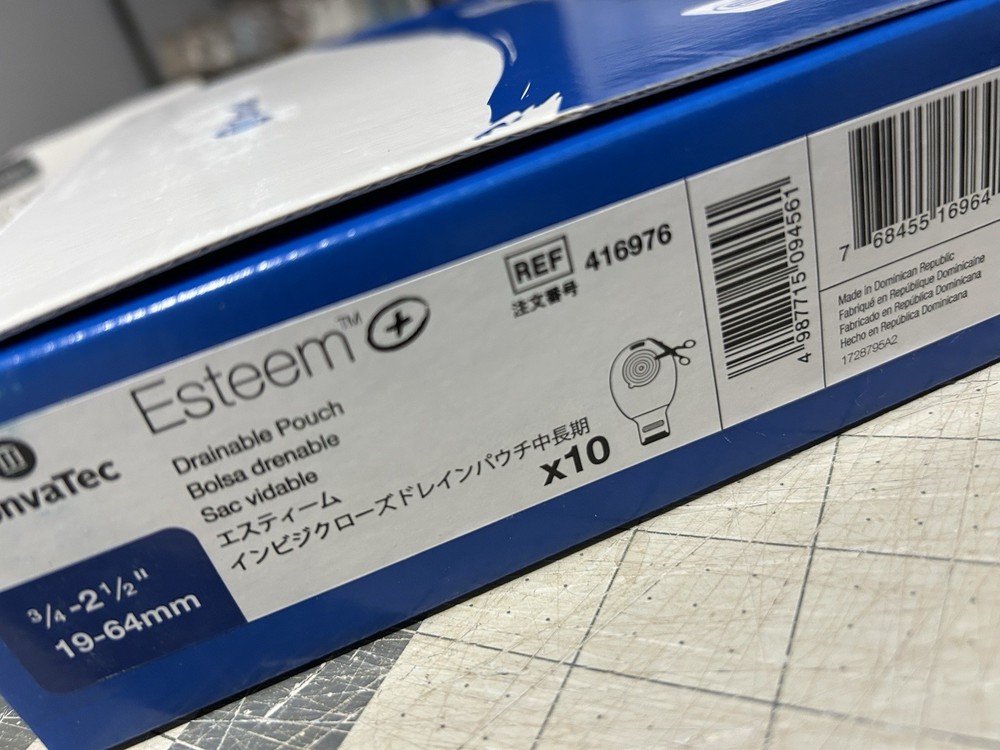 10 ConvaTec 416976  Esteem+ Ostomy Drainable Pouches 1BX/10EA  Expires 2030
