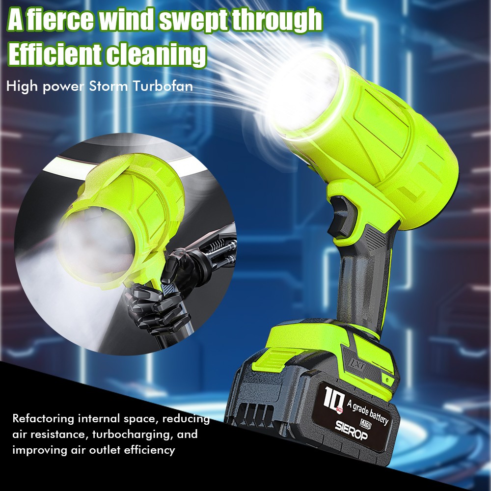 Portable Electric Cordless Leaf Blower Handheld Turbo Leaf Blower W/Batteries