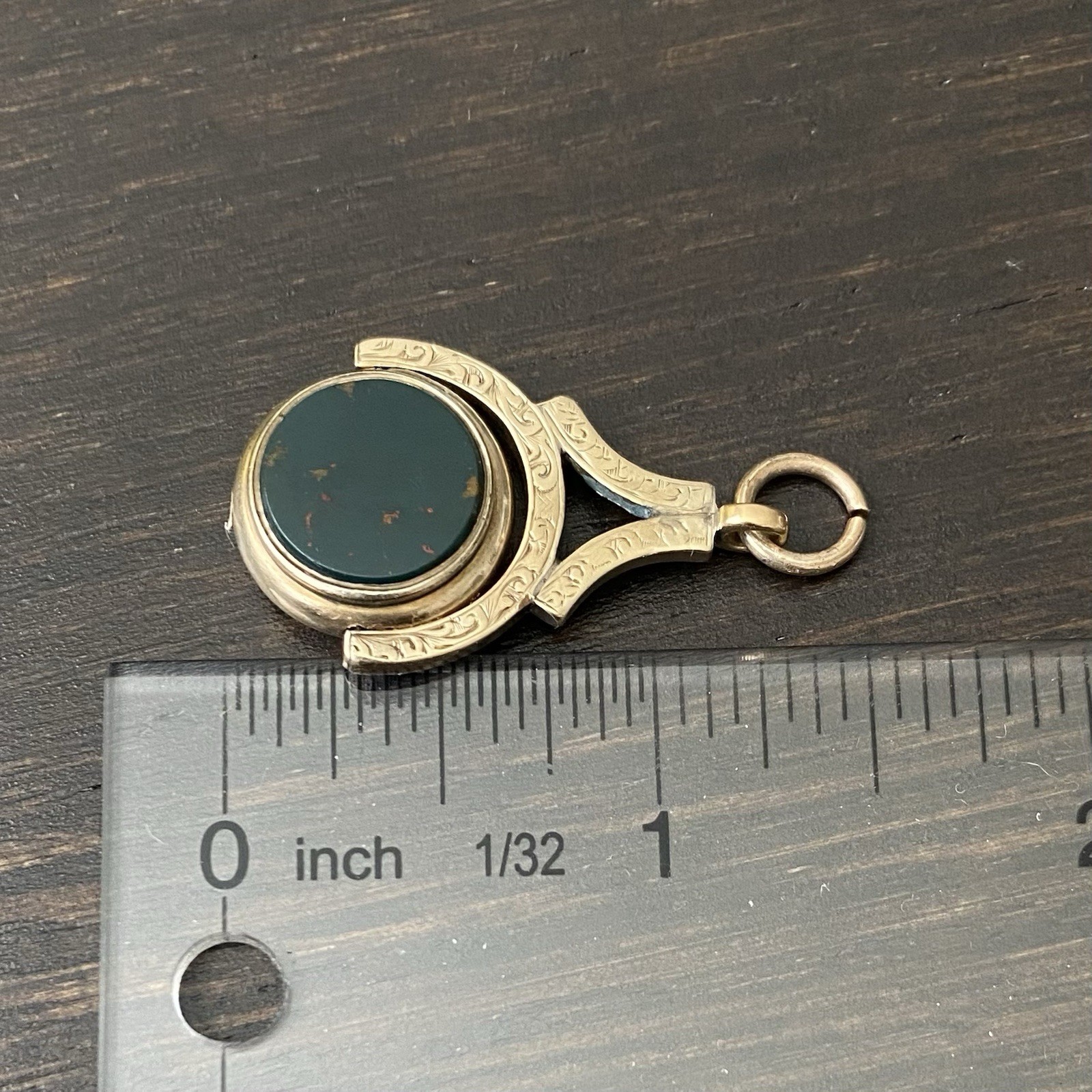 Antique Victorian Gold Filled? Bloodstone & Sardonyx Swivel Fob/Pendant *AS-IS*