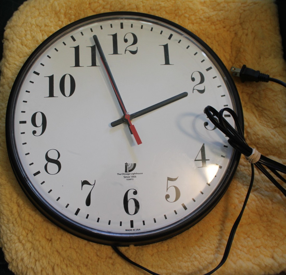 The Chicago Lighthouse Made in USA Electric 12" Wall Clock