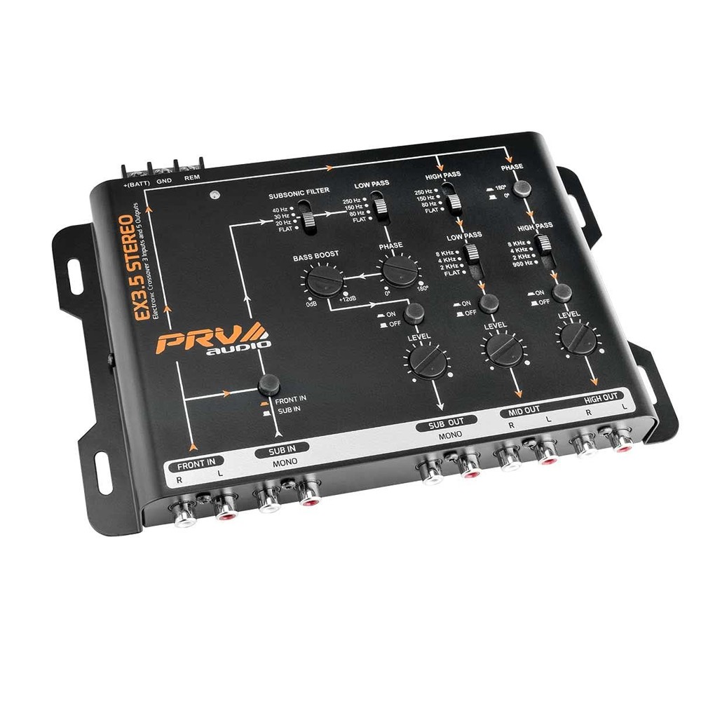 Crossover Car Audio EX3.5 Stereo 3 Way or 2 Way Electronic Crossover 9 Volts,...