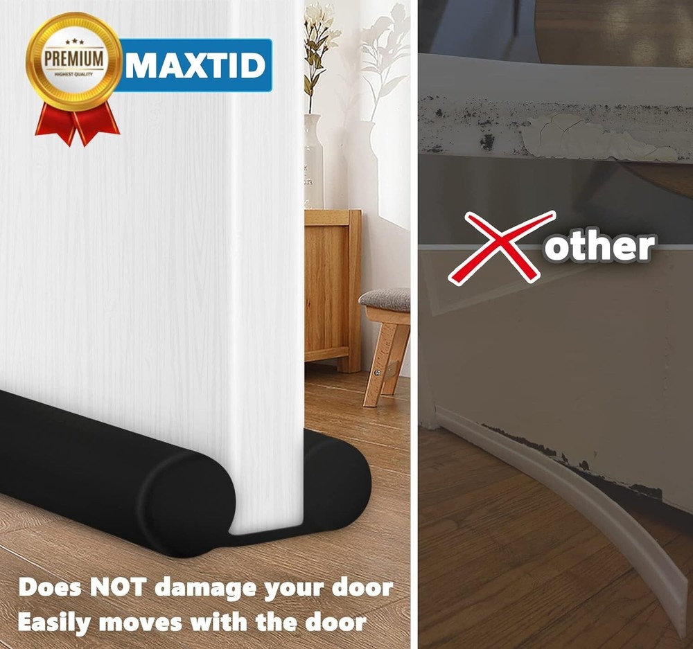 Noise-Reducing Door Draft Blocker - Easy Install 38" Bottom Seal for Doors