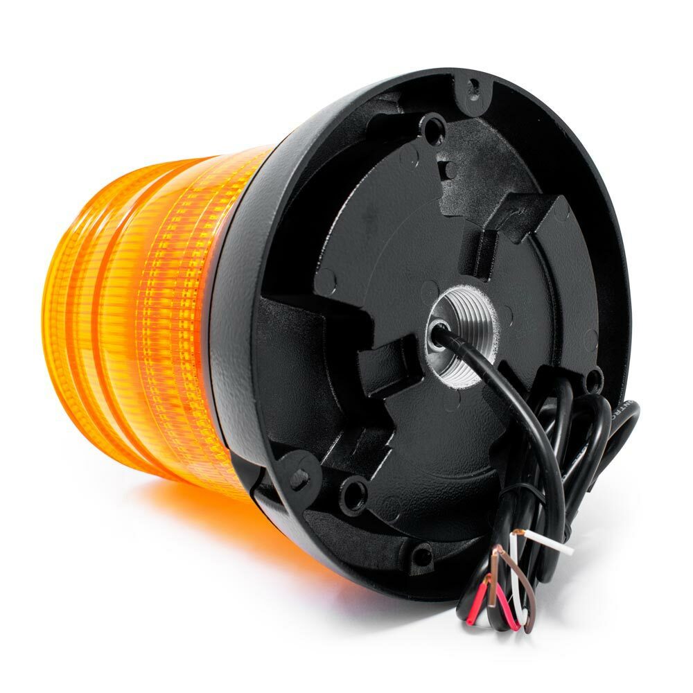 High Profile Amber LED Light Beacon & Aluminum Mirror Mount Bracket Kit