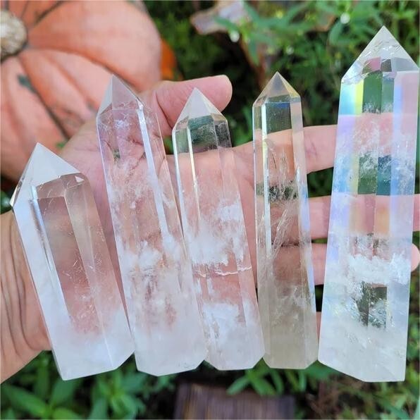 Natural Clear Quartz Tower Point Crystal White Crystal Obelisk Healing Crystal