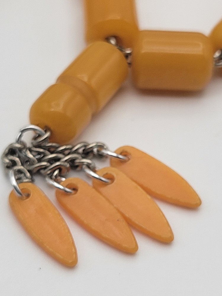 Vintage Amber Lucite Plastic Worry Prayer Beads