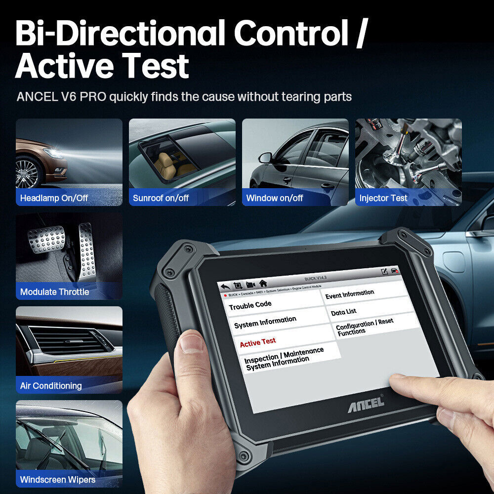 ANCEL V6 PRO+ All System Bidirectional OBD2 Scanner Diagnostic Key Programming