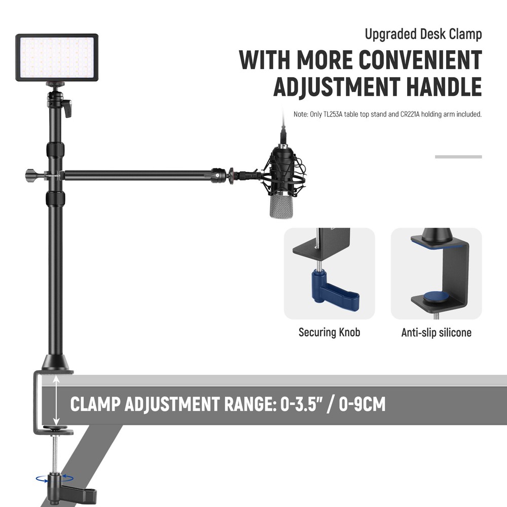 NEEWER Tabletop Camera Mount Stand with Flexible Arm&Table Mounting Clamp