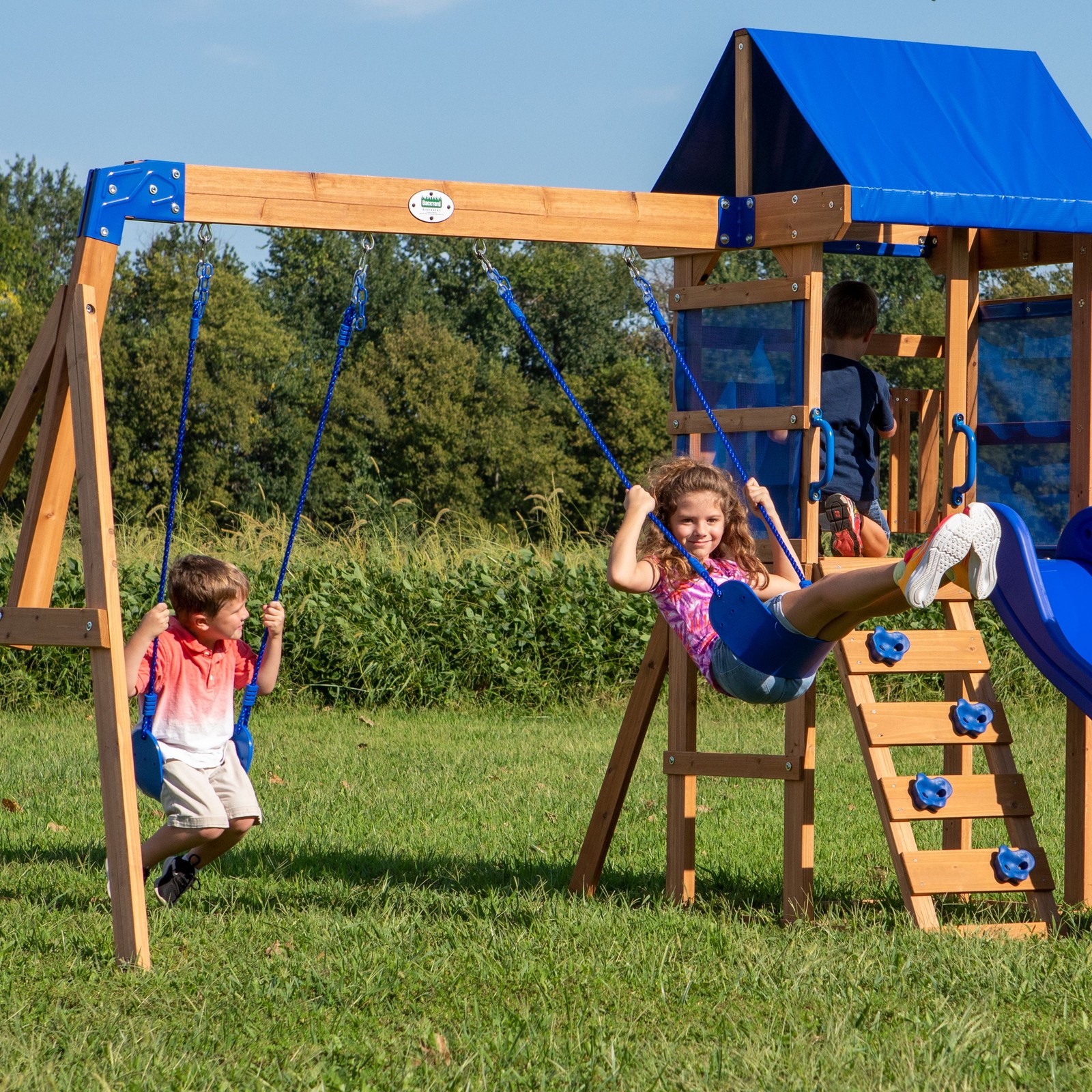 Aurora Wooden Cedar Swing Set