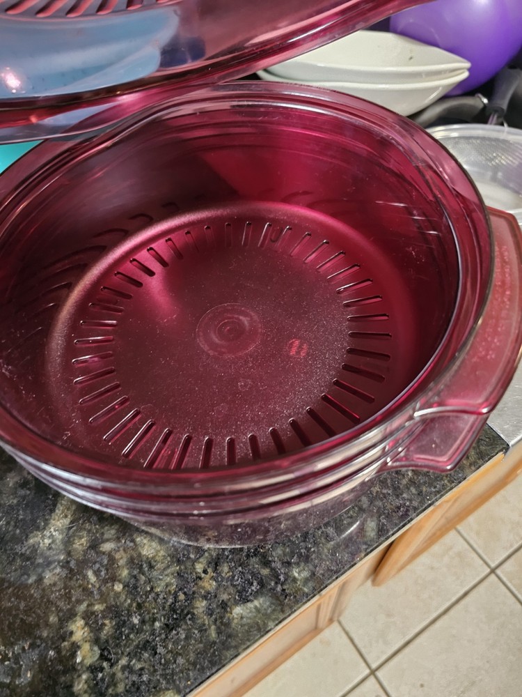 VTG Tupperware TupperWave Microwave Stack Cooker Cranberry