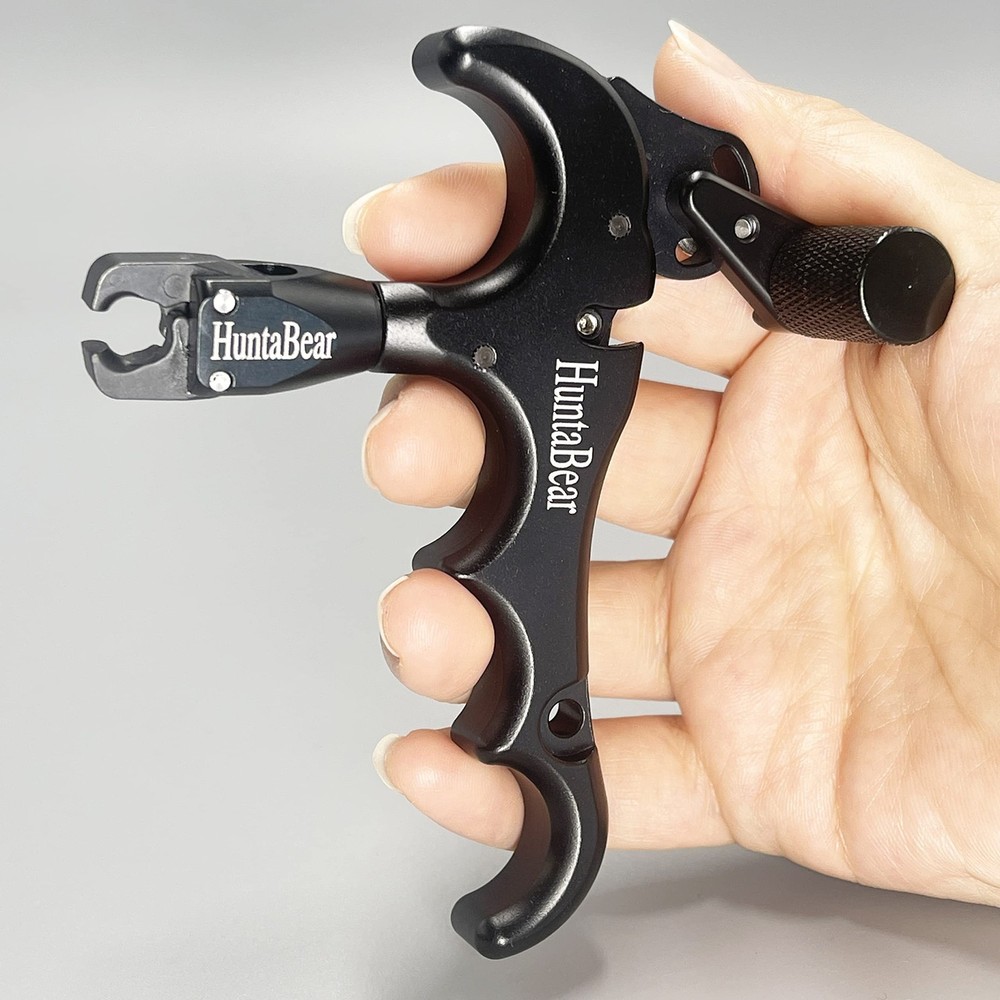 Bow Release for Compound Bow, 4-Finger 360° Rotate Caliper Thumb Release Arch...