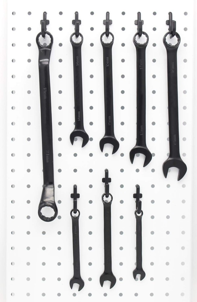 200 PK Pegboard J-Hook Assortment Black Peg Hooks for Tool Organization