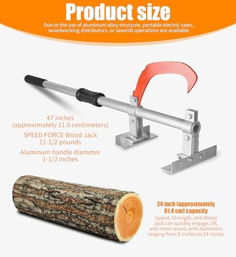 47 Inch TimberJack Forestry/Logging/Log Jack/Chainsaw/Log Lifter/Cant Silver