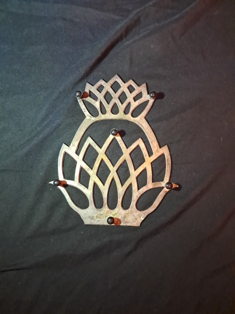 Vintage Pineapple Trivet Footed Leonard Silverplate Made In Italy 9"×7"