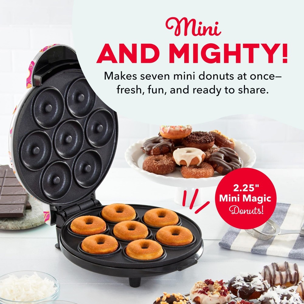 Dash Express Mini Donut Maker Machine Nonstick Electric Compact Kitchen