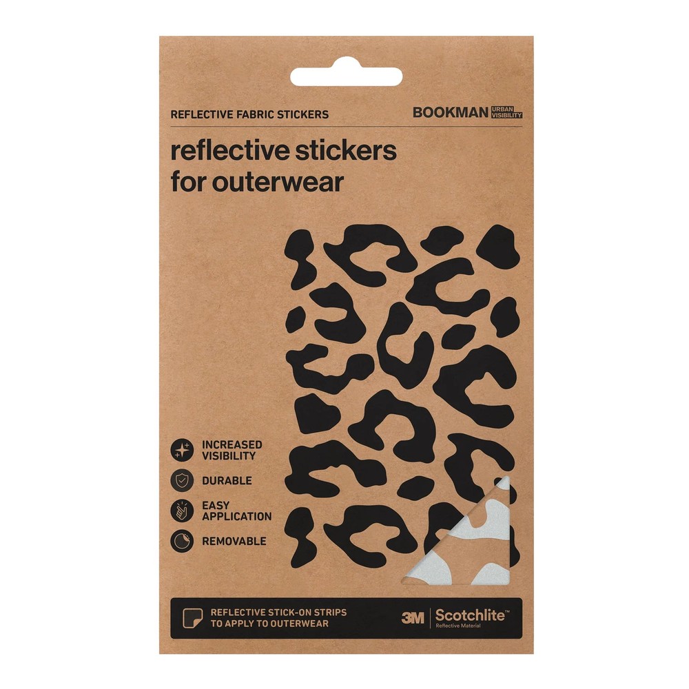 Bookman Visibility Reflective Fabric Stickers, Leopard, Silver