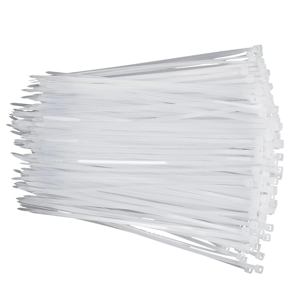 White Zip Ties 8 Inch 2000 Pack Bulk, 40 lb Cable Ties, Nylon Self Locking Wi...