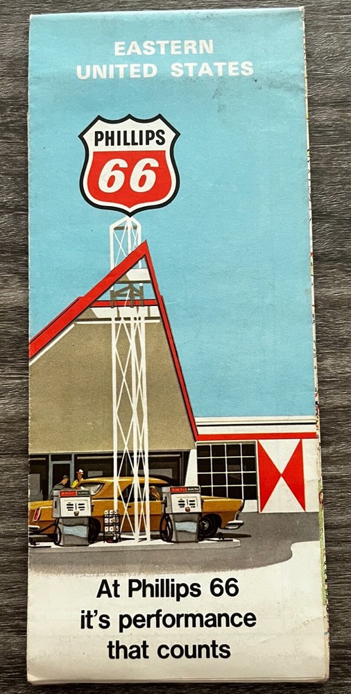 Vintage Phillips 66 Eastern United States Map & Guide 1971 Ephemera