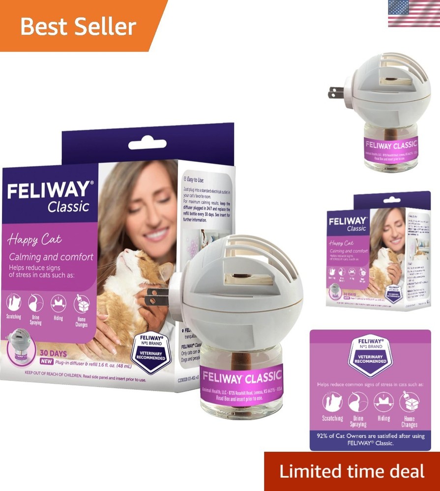 48ml Classic Cat Pheromone Diffuser Starter Kit - Safer Home for Your Feline