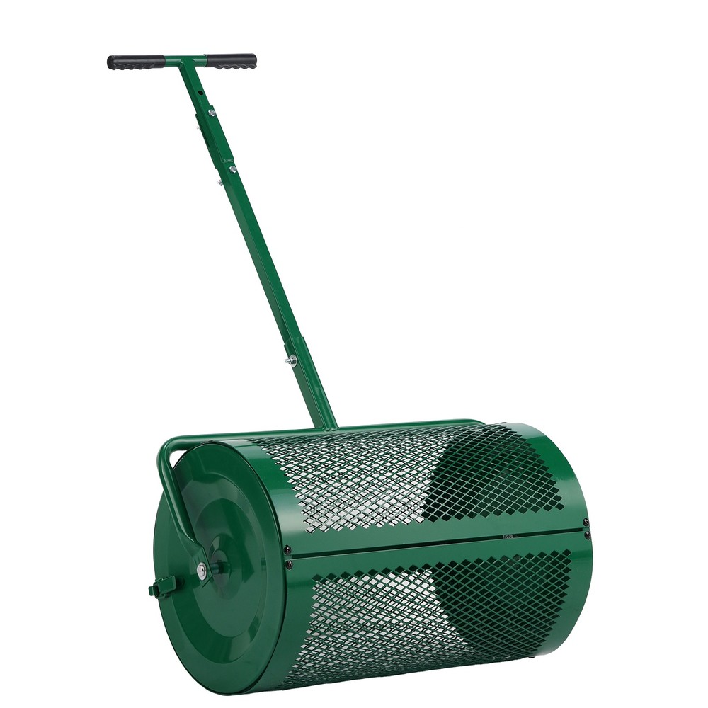Compost Spreader with Adjustable Handle,24"Wide,Lawn and Garden Peat Moss Roller
