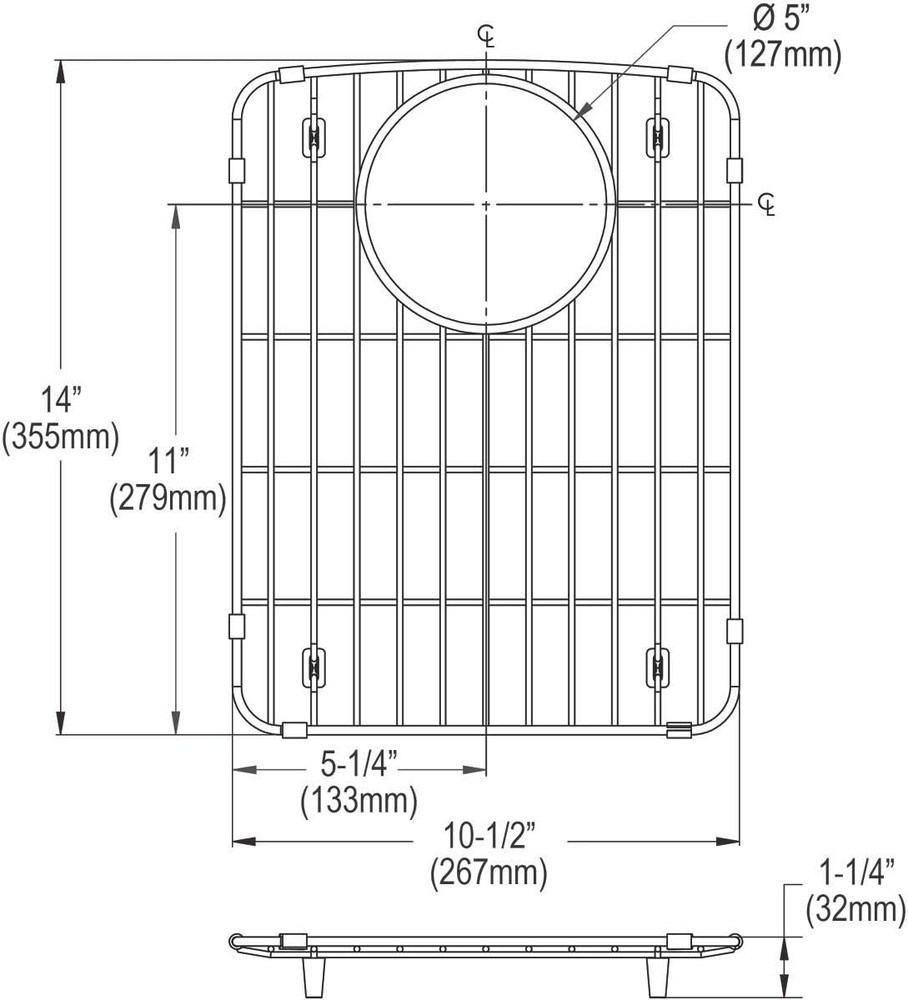 LKOBG1115SS Stainless Steel Bottom Grid