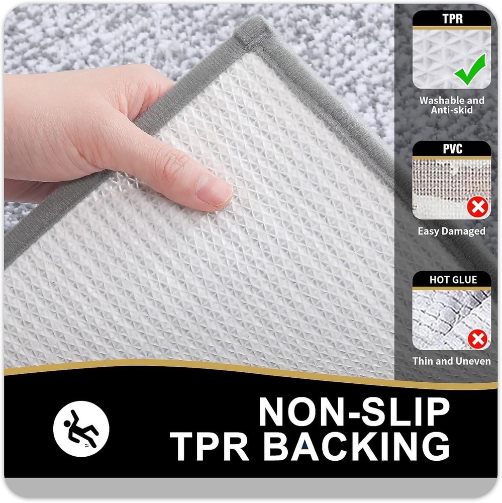 Extra Soft 30x20 Microfiber Bathroom Rug - Stain Resistant & Machine Washable