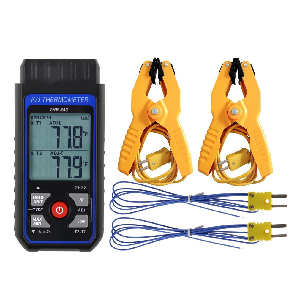 Thermocouple Thermometer HVAC Temperature Meter, Digital Temperature Thermome...