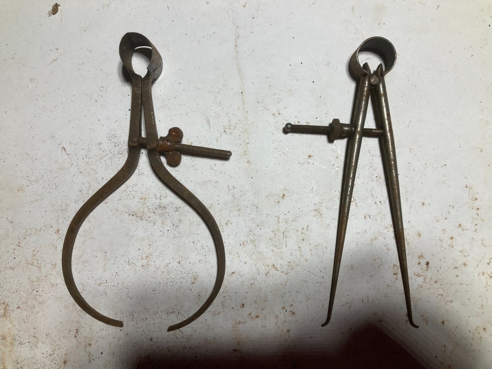 2 Vintage Precision Compass Divider For Carpenter Quality Drafting 6"