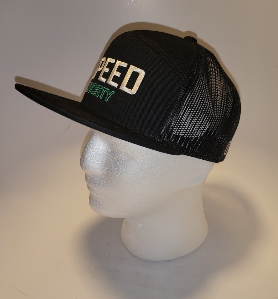 Speed Society Hat - Mesh Snapback Adjustable - Black -Hex Collection Racing Hat!