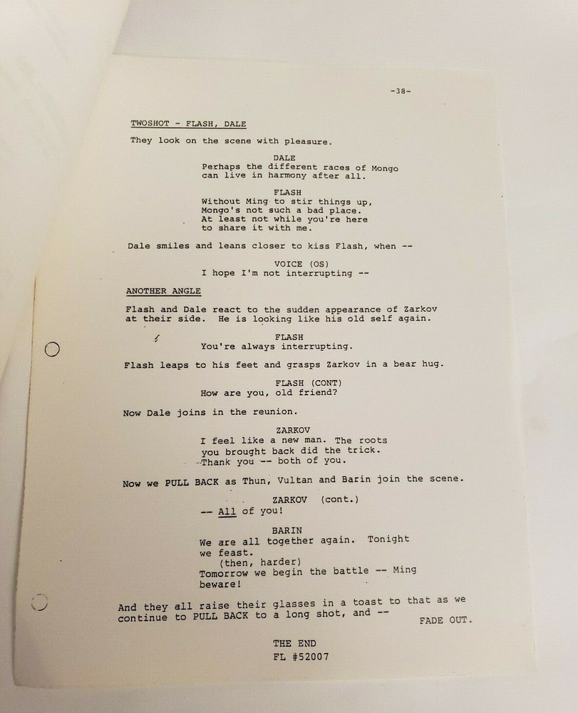 FLASH GORDON / Ted Pedersen 1979 TV Script "Chapter 7: Adventure in Arboria"