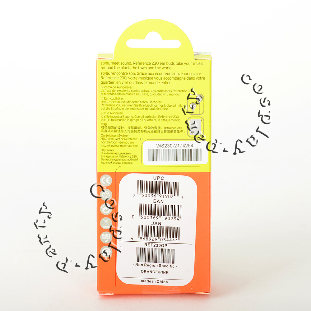 ROXY by JBL Reference 230 In-Ear Buds Earbud Headset Headphone Orange/Pink