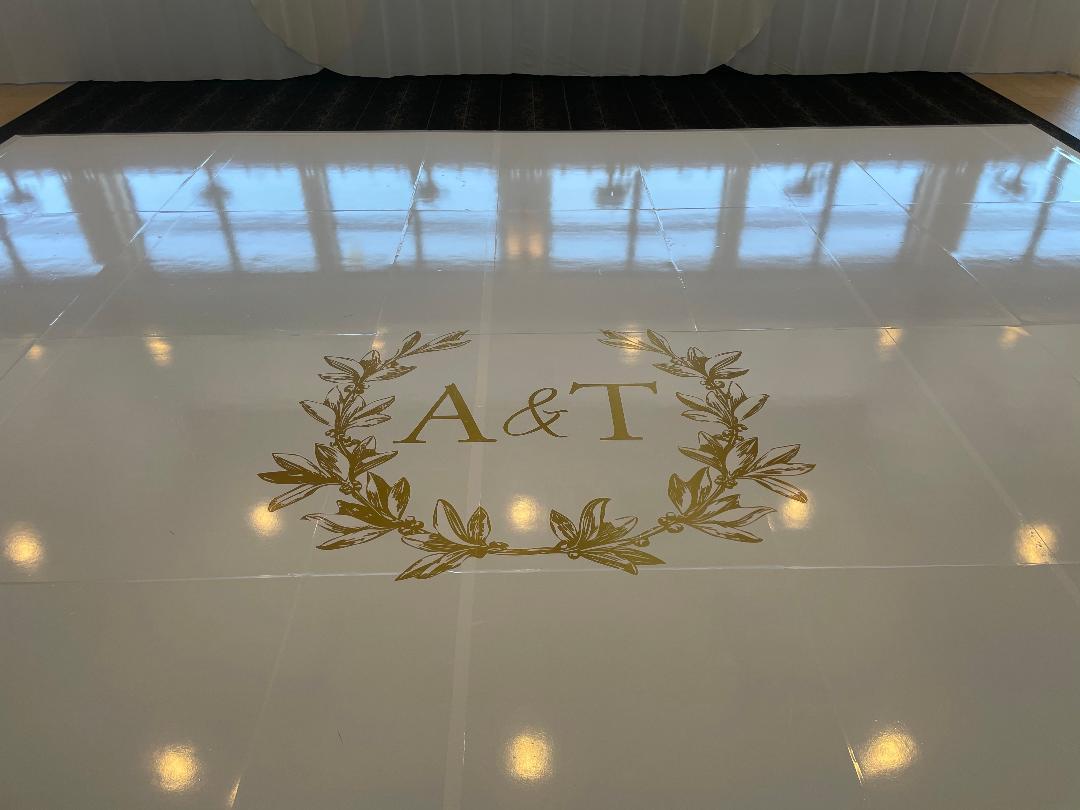 Wedding Dance Party Vinyl Floor Cover Gloss & Matte White & Black Decal Sticker