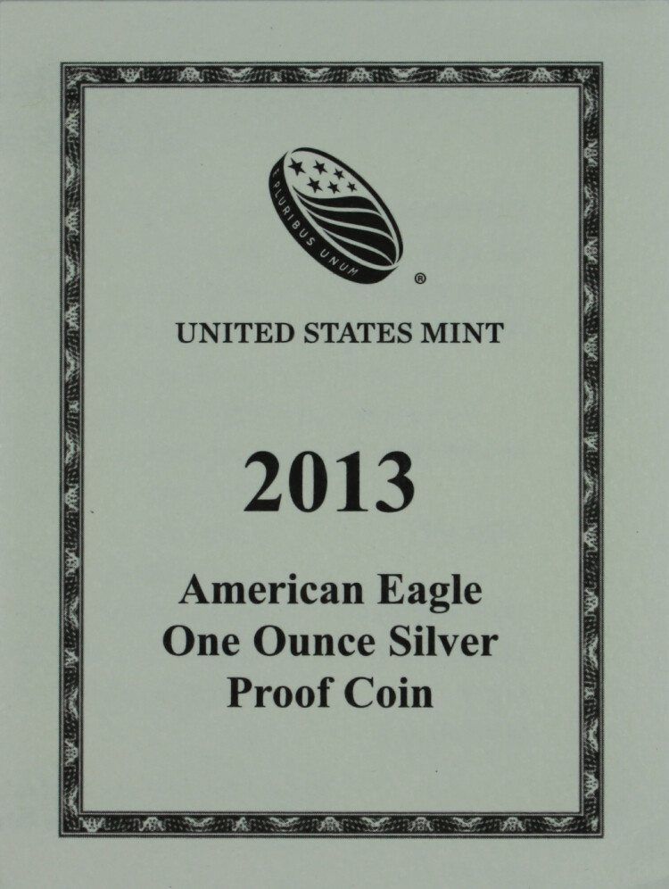 2013-W American Proof Silver Eagle-Mint Issued Presentation Box & COA (NO Coin)