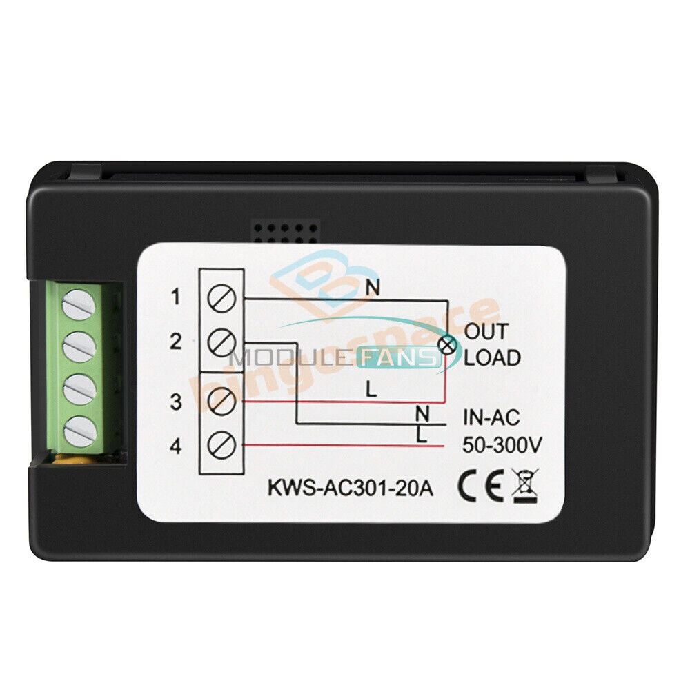 KWS-AC301 Wattmeter Power Meter Voltmeter AC 50-300V Electricity Power Analyzer