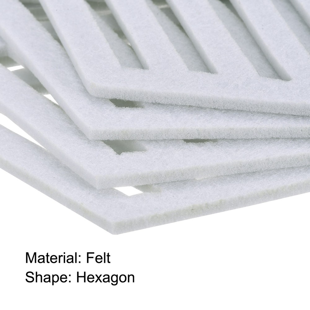 Felt Coasters, 4pcs Hexagonalagon Mat Tampons Coaster, White