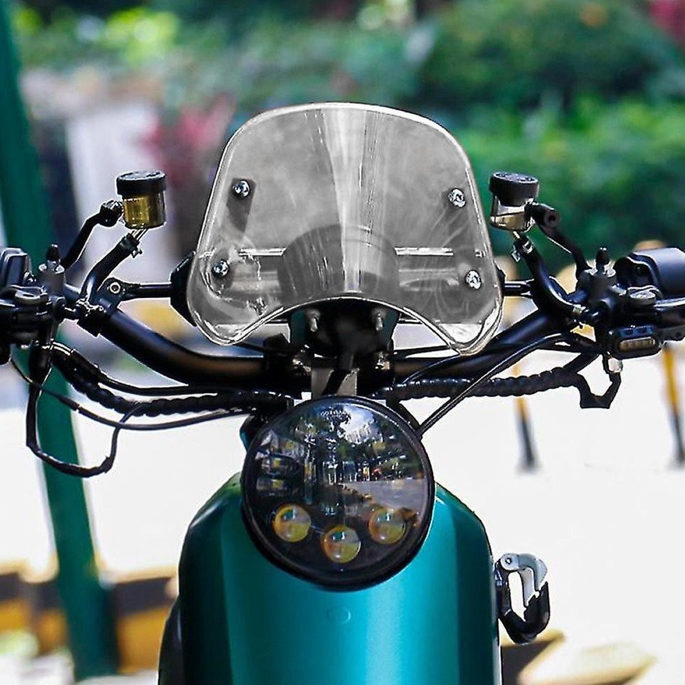 5- 7" Round Headlight Motorcycle Windshield Windscreen Clear For Suzuki Honda EC