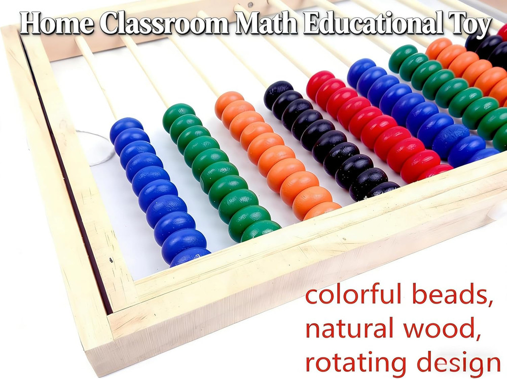 MAGIKON Wooden Counting Number Frame, 10 Rows Abacus for Kids Learning Math