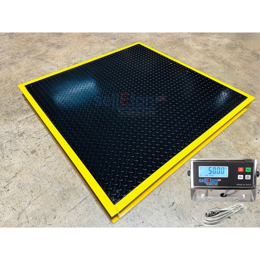 SellEton 24" x 24" Floor Scale with Pit Frame for above & in-ground use 1000 lbs
