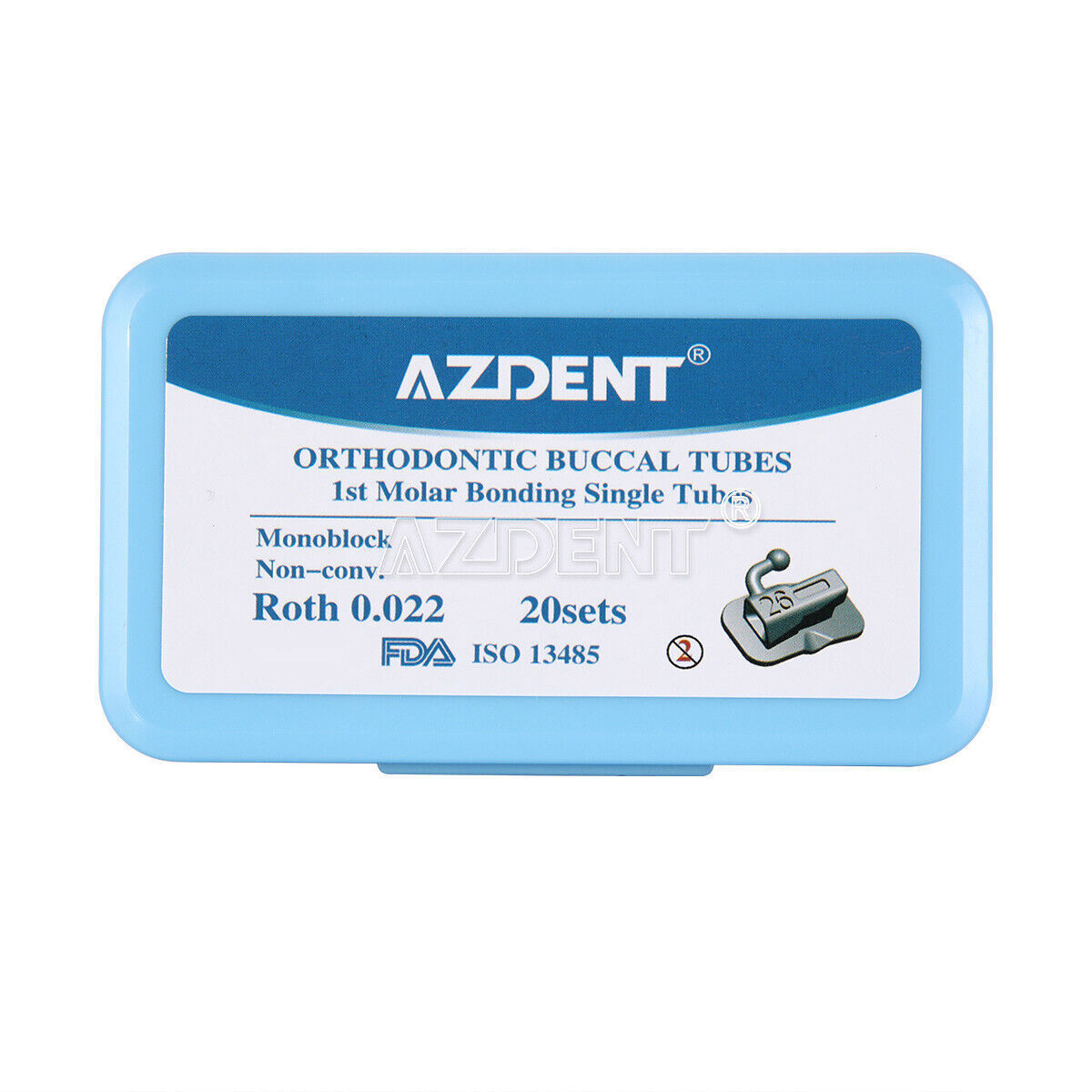 AZDENT Dental Orthodontic Buccal Tubes 1st 2nd Molar Tube Roth MBT 022 Bondable