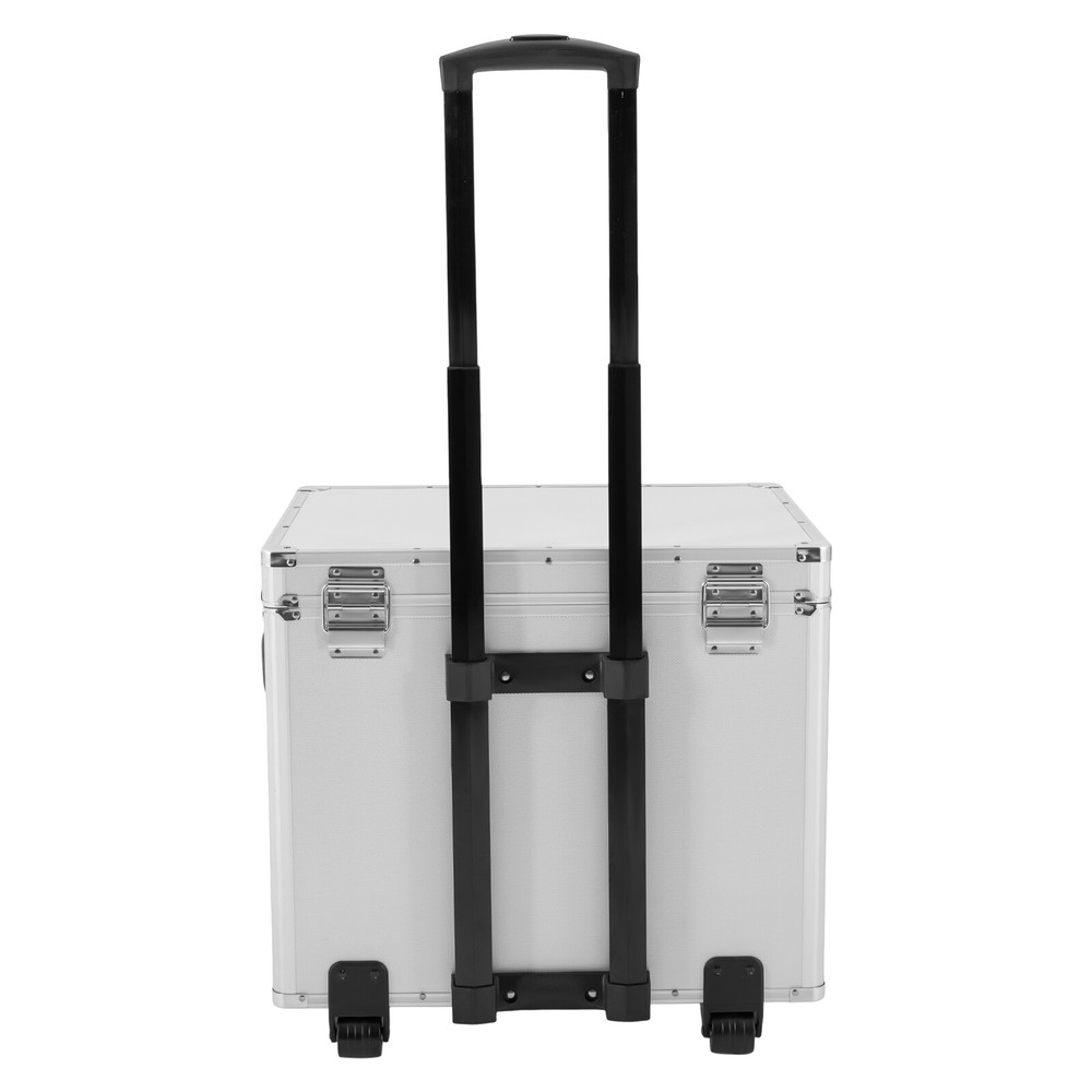 Locking Mobile File Organizer Box - Aluminum Alloy with Wheels & Handle