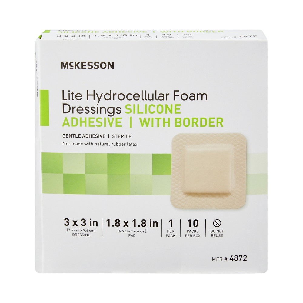 McKesson Lite Thin Foam Dressing 3 x 3" Square with Border 200 per Case